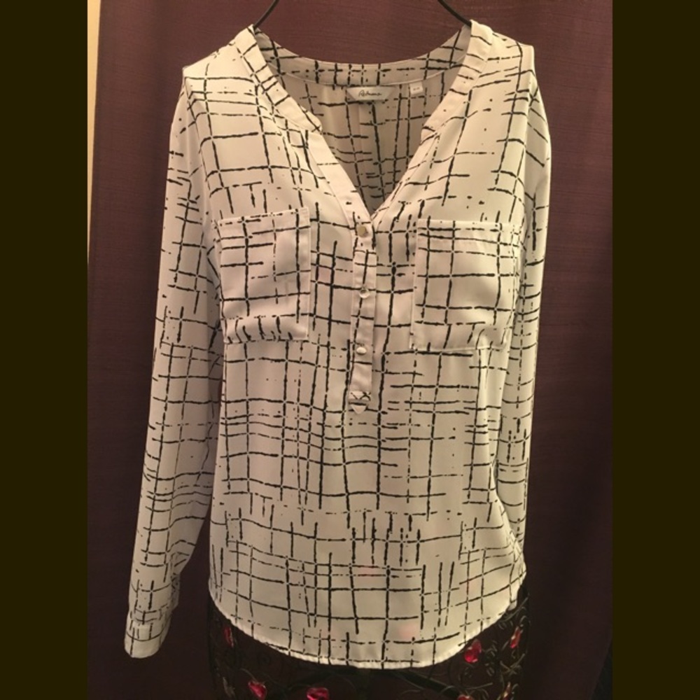 White and Black Blouse